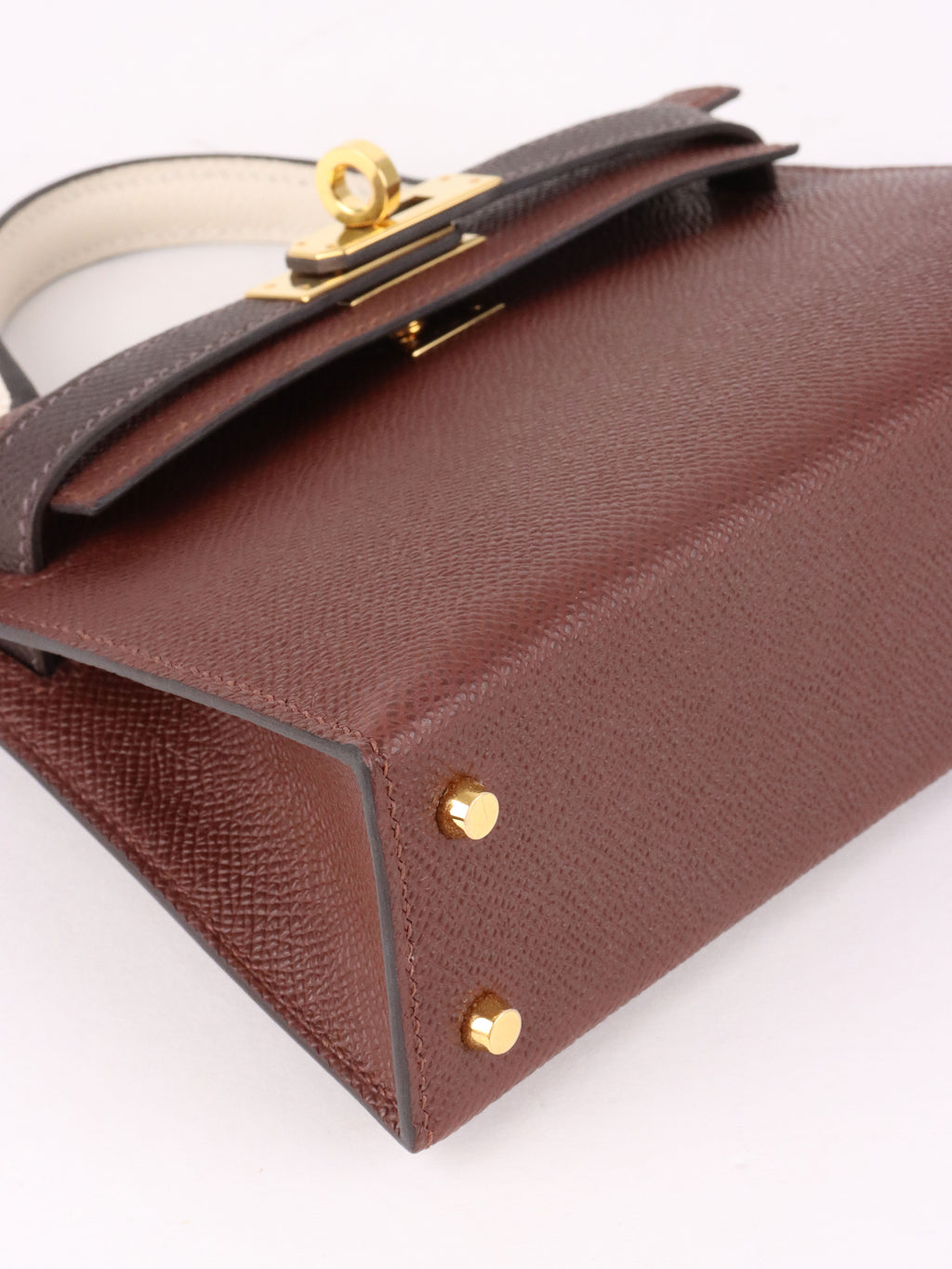 Hermes Mini Kelly Tricolour Terre/Ebene/Craie Stamp K