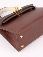 Hermes Mini Kelly Tricolour Terre/Ebene/Craie Stamp K