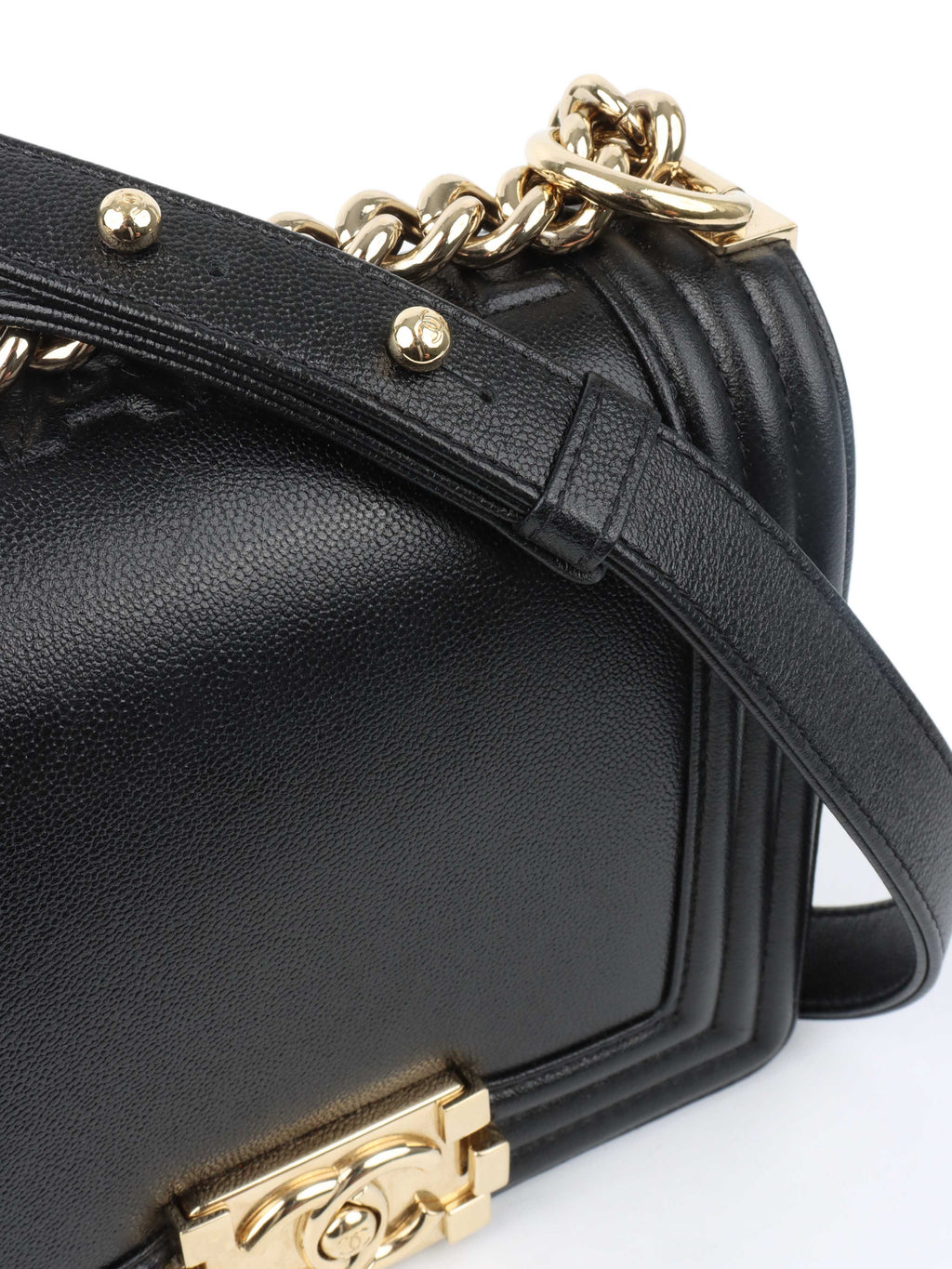 Chanel Black Mini Boy Bag in Calfskin LGHW.