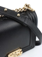 Chanel Black Mini Boy Bag in Calfskin LGHW.