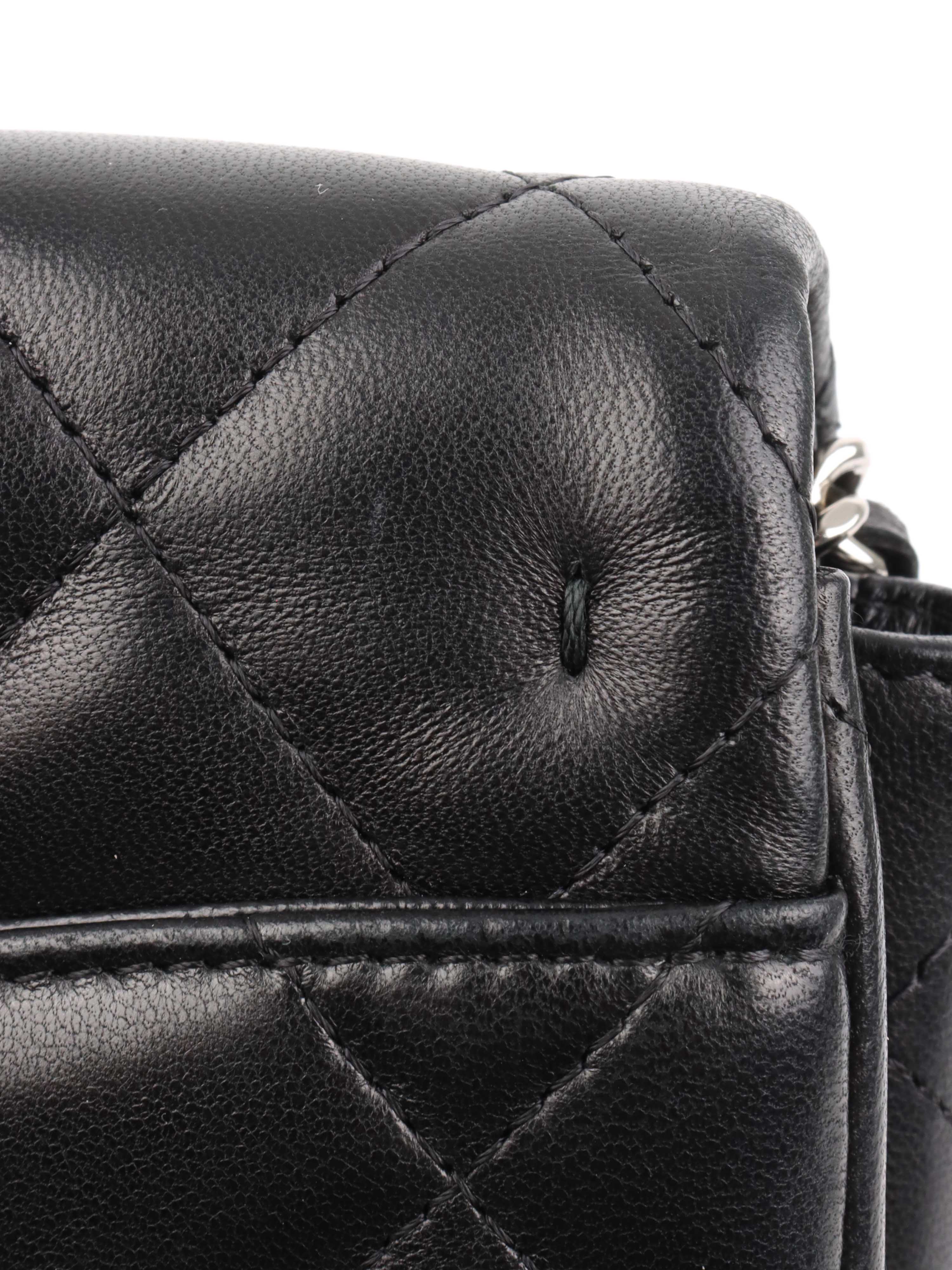 Chanel Black Lambskin Shoulder Clutch.