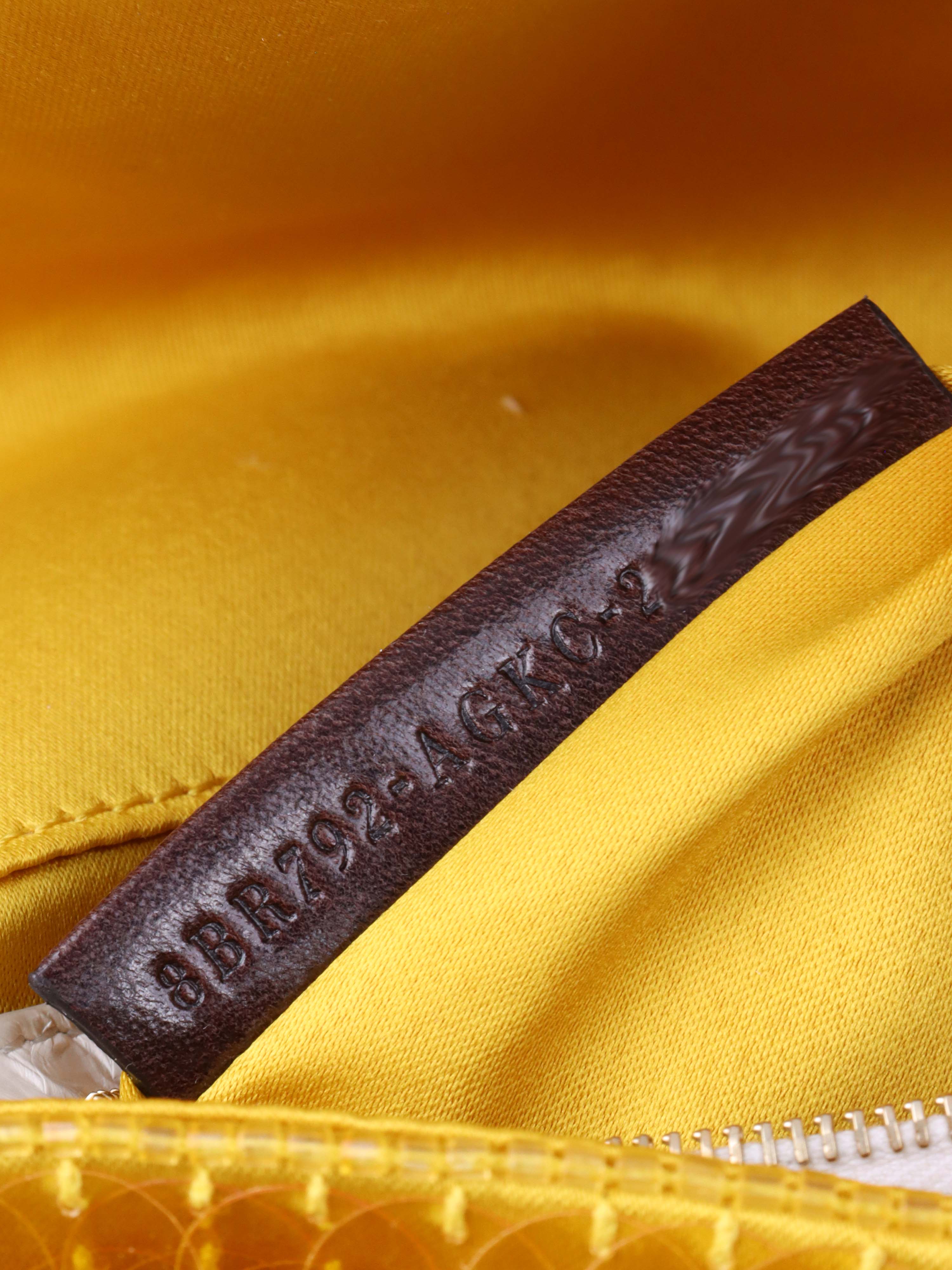 Fendi Yellow Sequin Baguette Shoulder Bag.