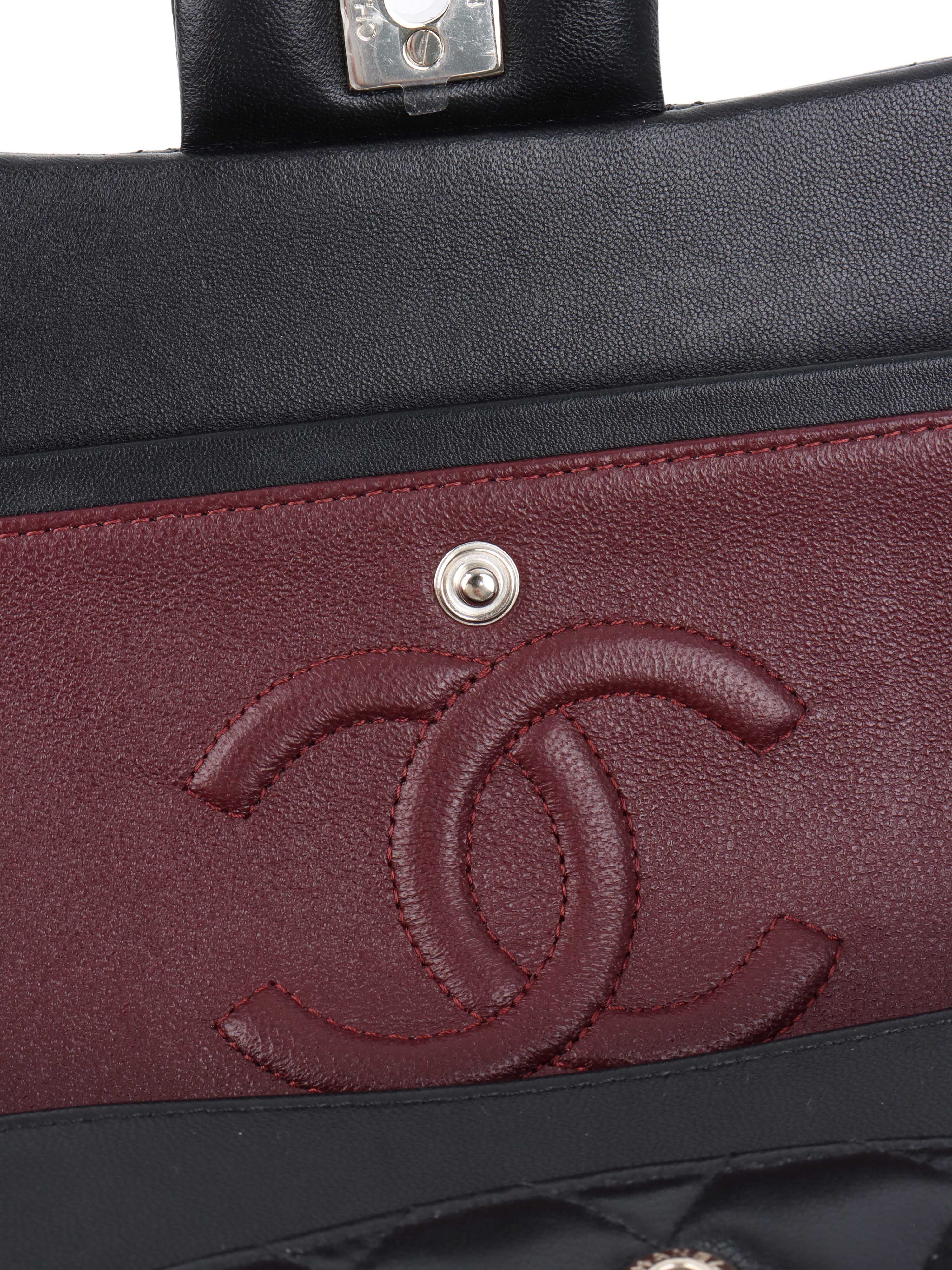 Chanel Black Medium Lambskin Classic Flap SHW.