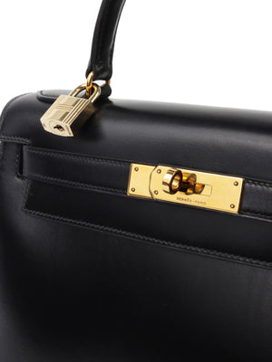 Hermes Vintage Black Box Leather Kelly 28 GHW. – Votre Luxe