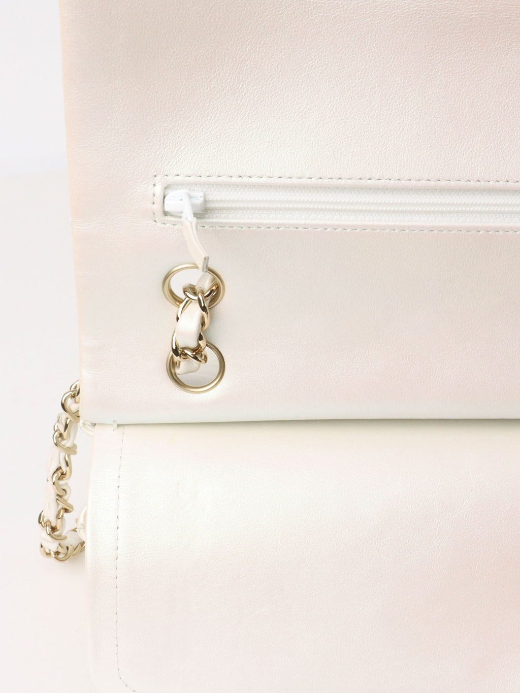 Chanel Ivory Irridecent Medium Classic Flap LGHW