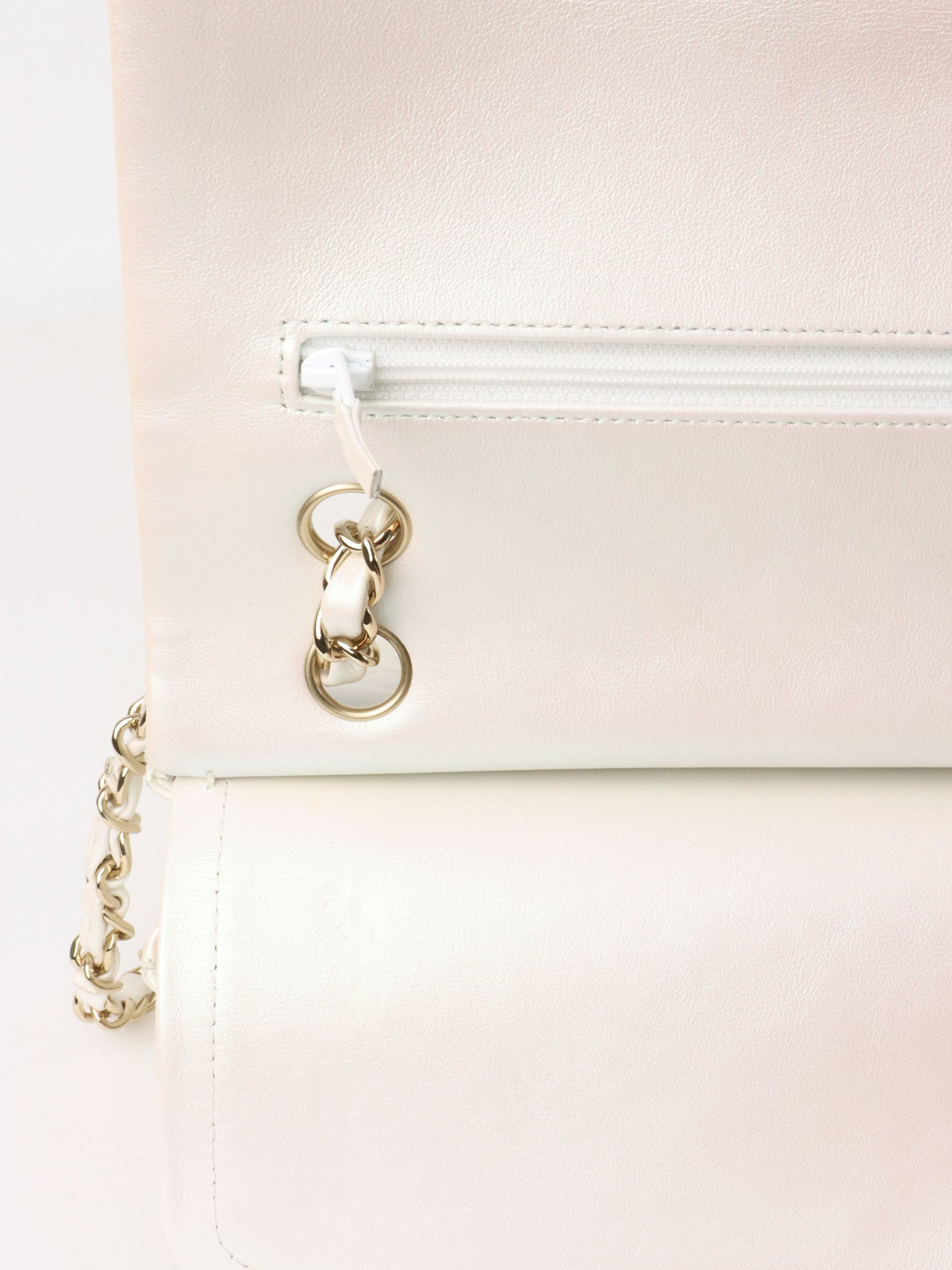 Chanel Ivory Irridecent Medium Classic Flap LGHW