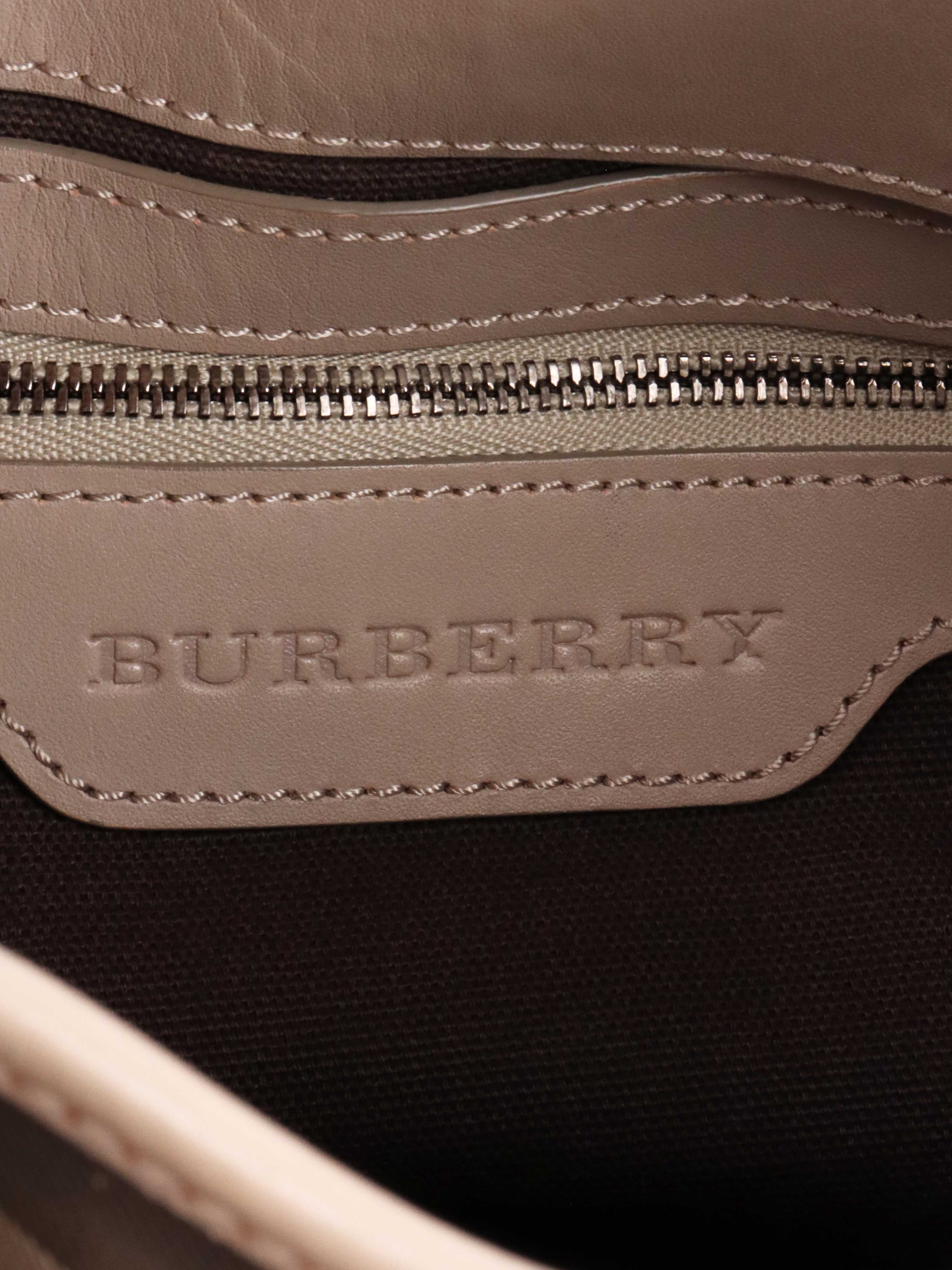 Burberry Checkered Leather Tote.