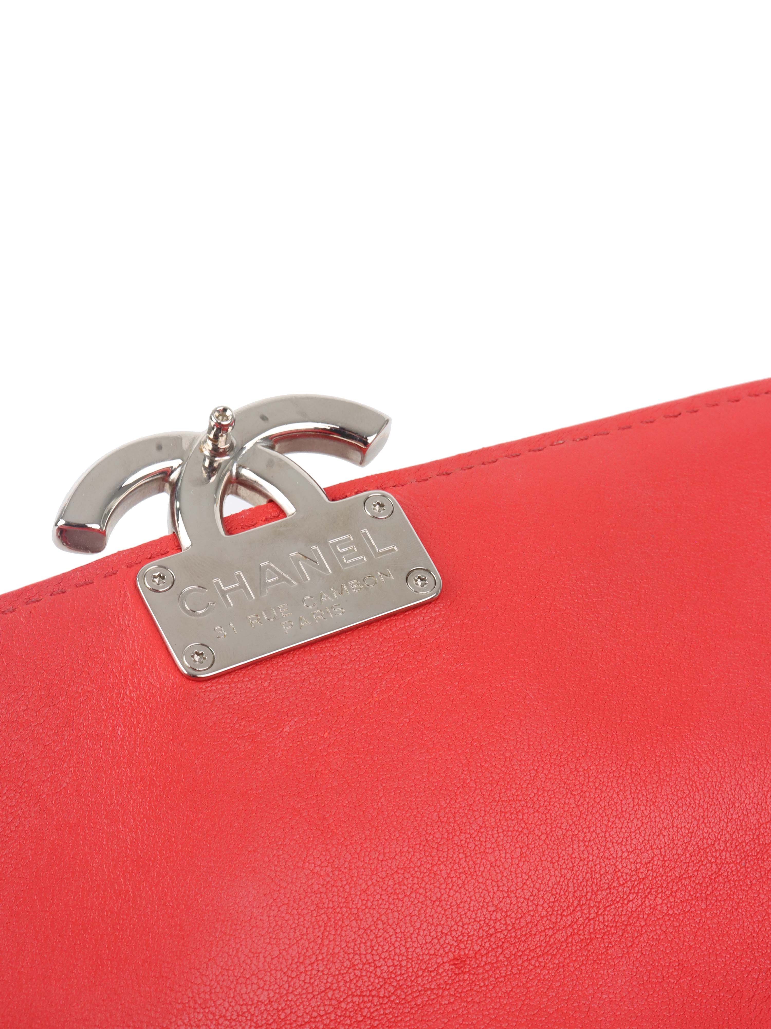 Chanel Red Quilted Two-tone CC Flap Bag