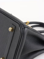 Hermes Noir Birkin 25 Togo Leather GHW Stamp Y