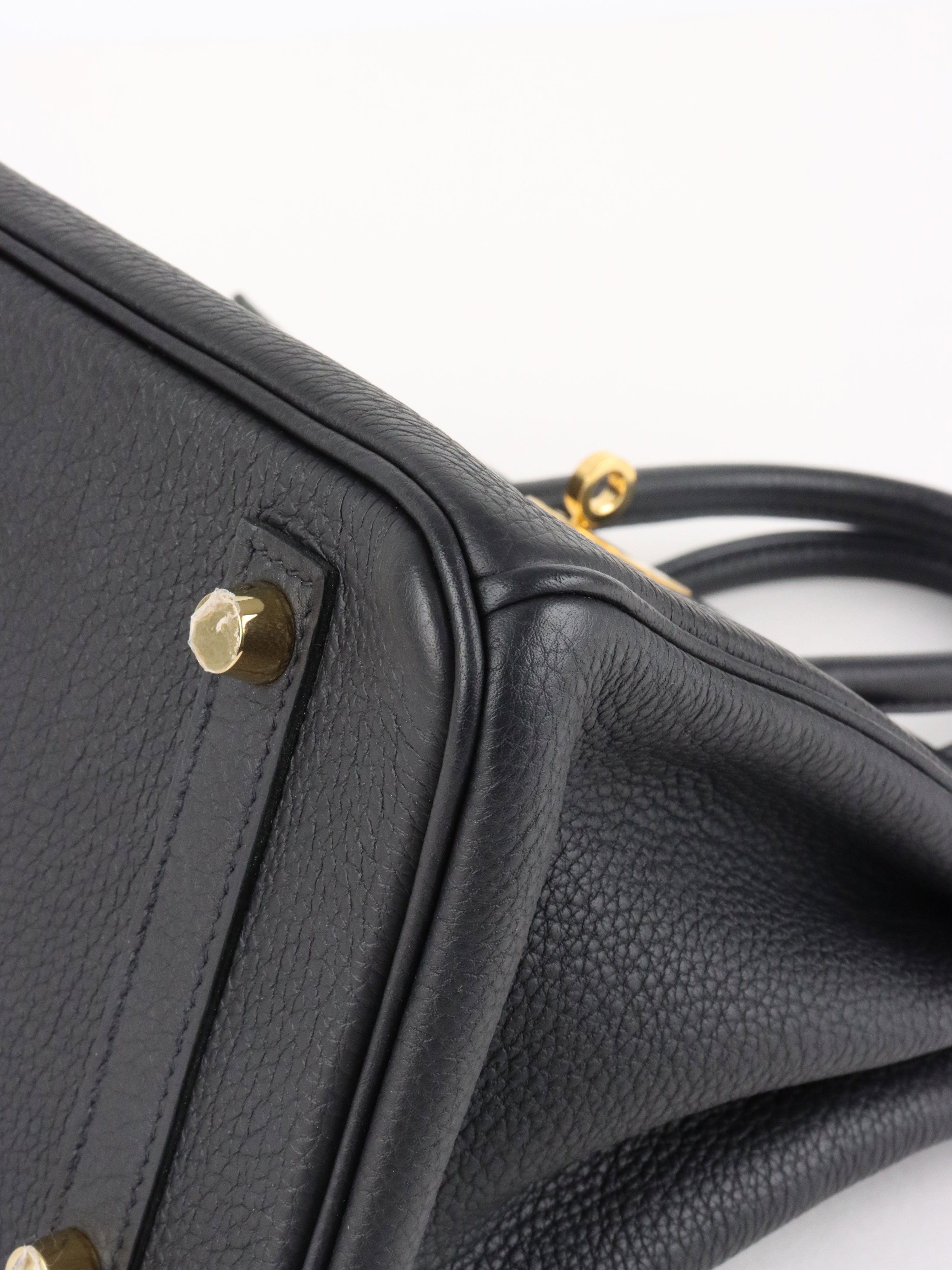 Hermes Noir Birkin 25 Togo Leather GHW Stamp Y