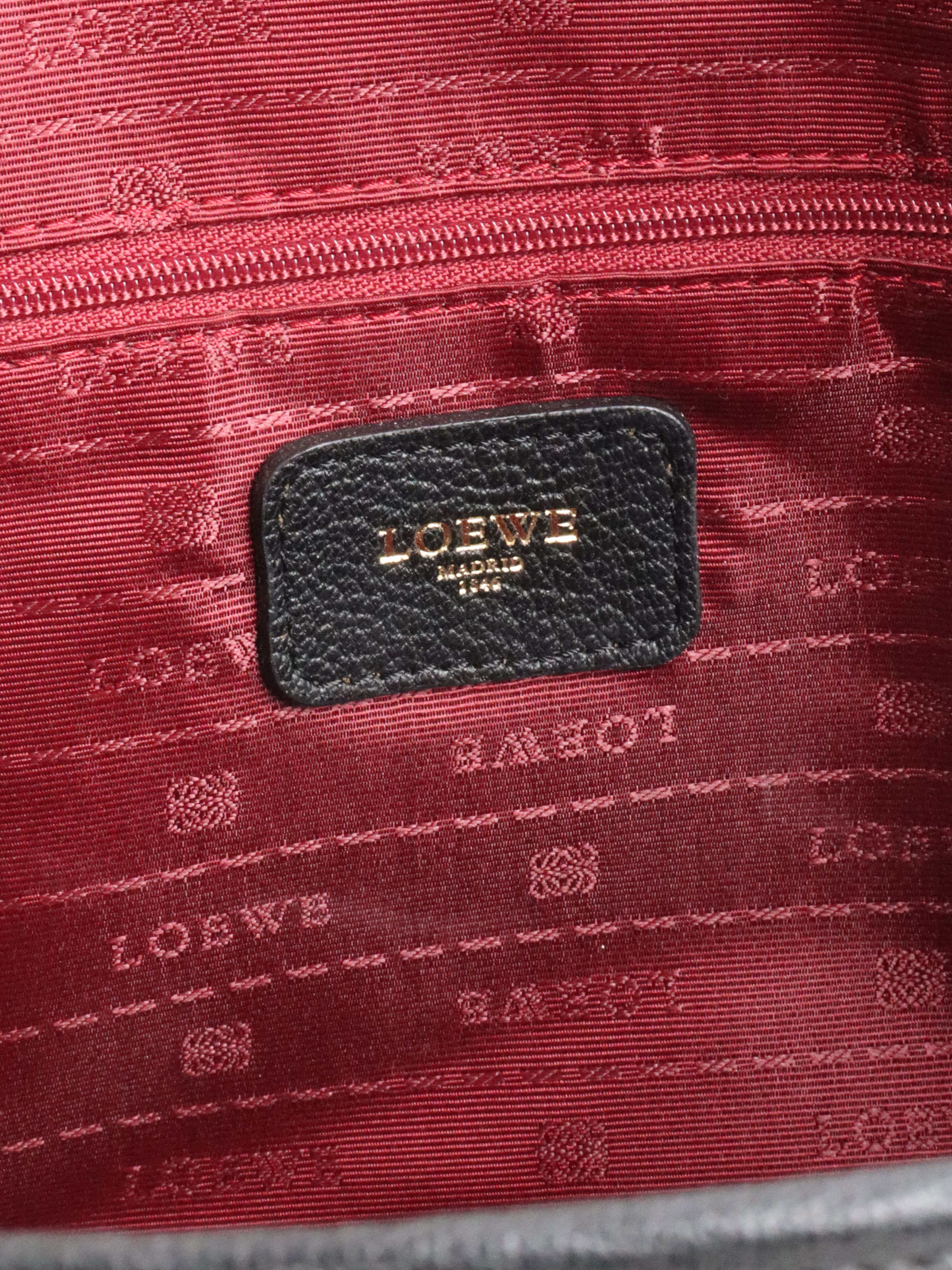 Loewe Black Amazona 36 Leather Handbag.