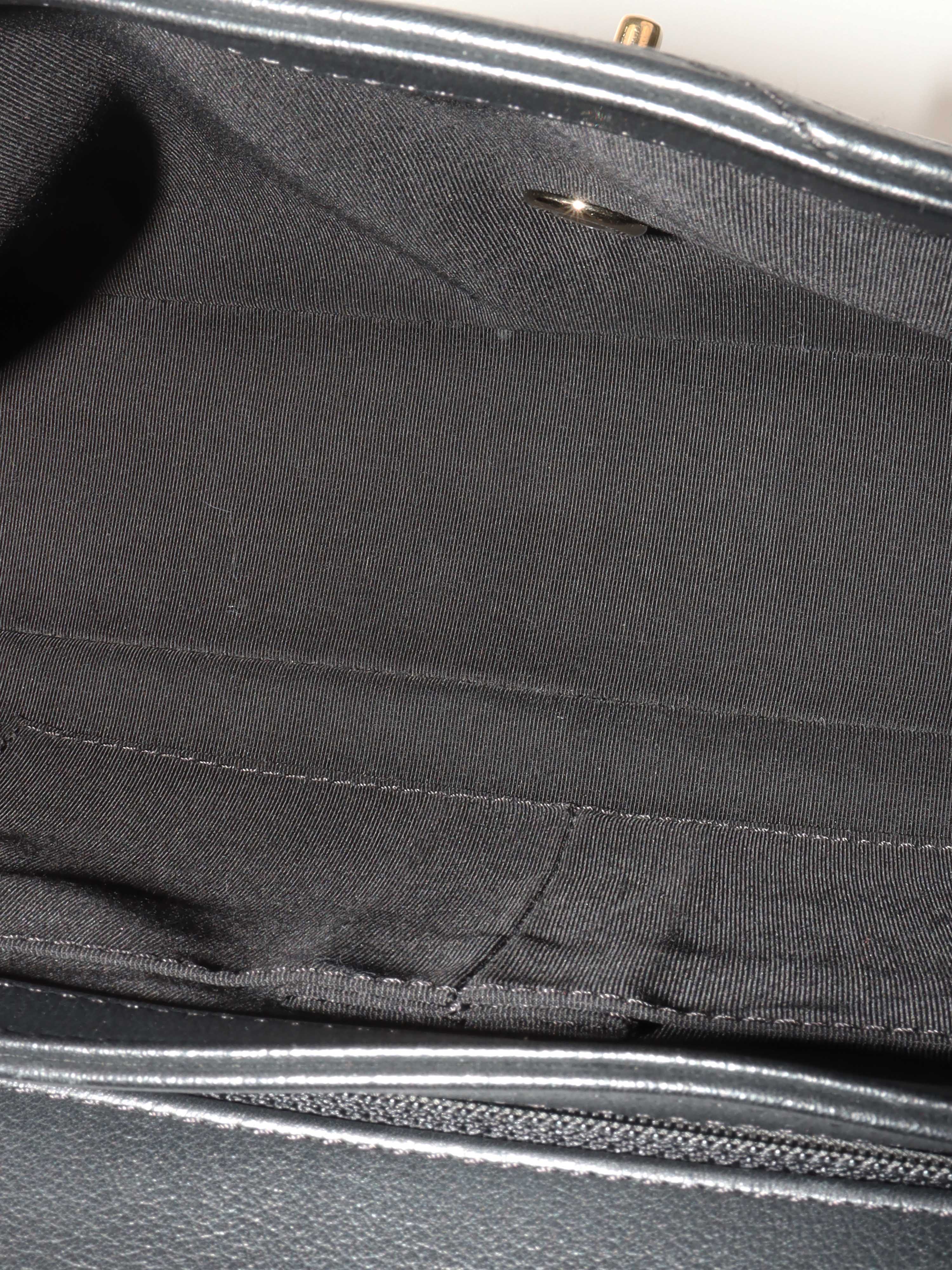 Chanel Black Chevron Chic Top Handle Flap Bag LGHW.