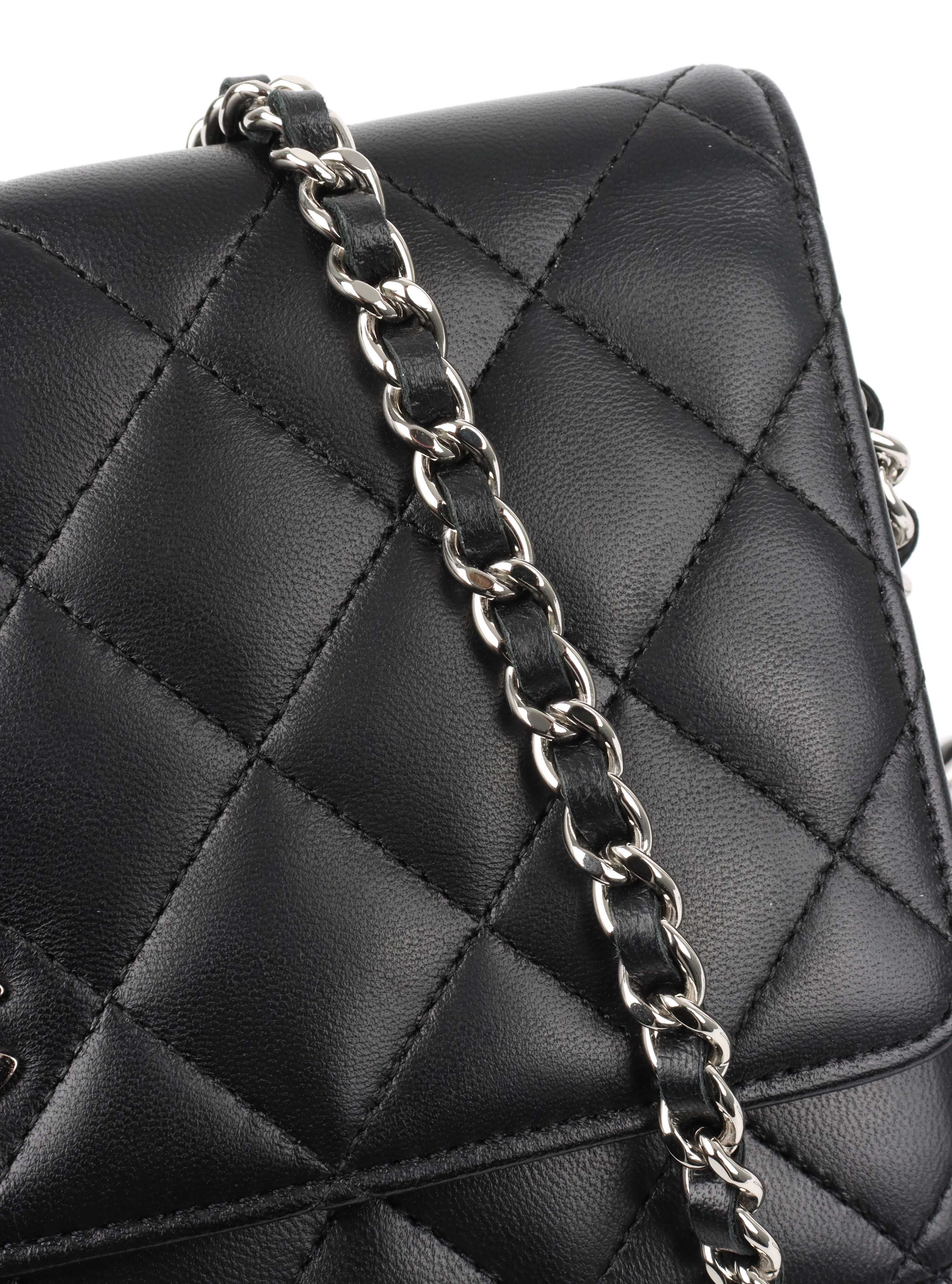 Chanel Black Lambskin Wallet on Chain SHW.