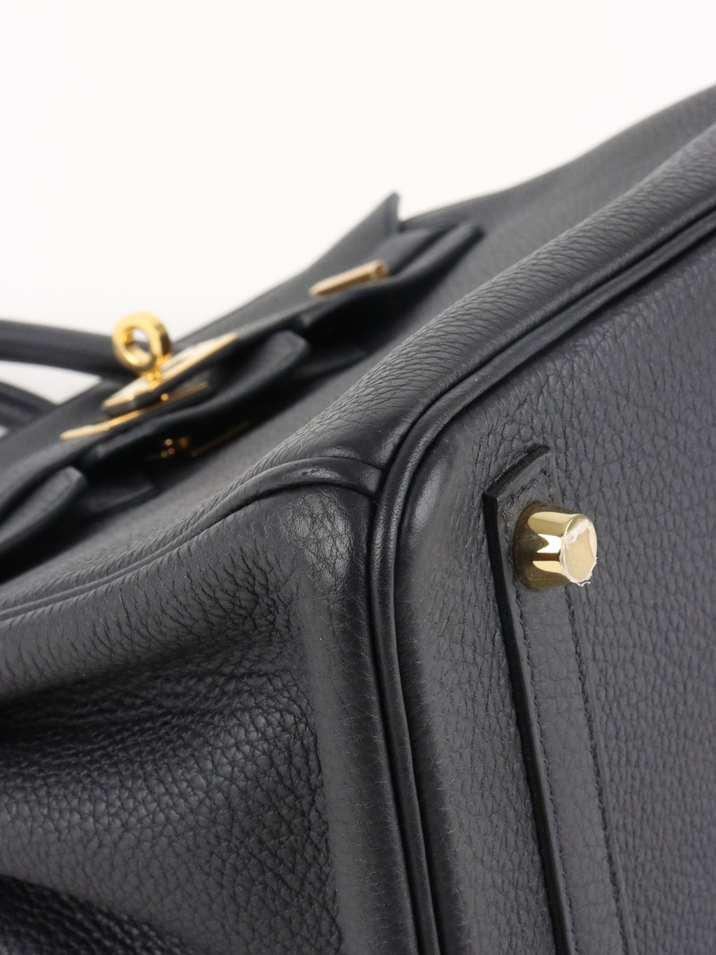 Hermes Noir Birkin 25 Togo Leather GHW Stamp Y