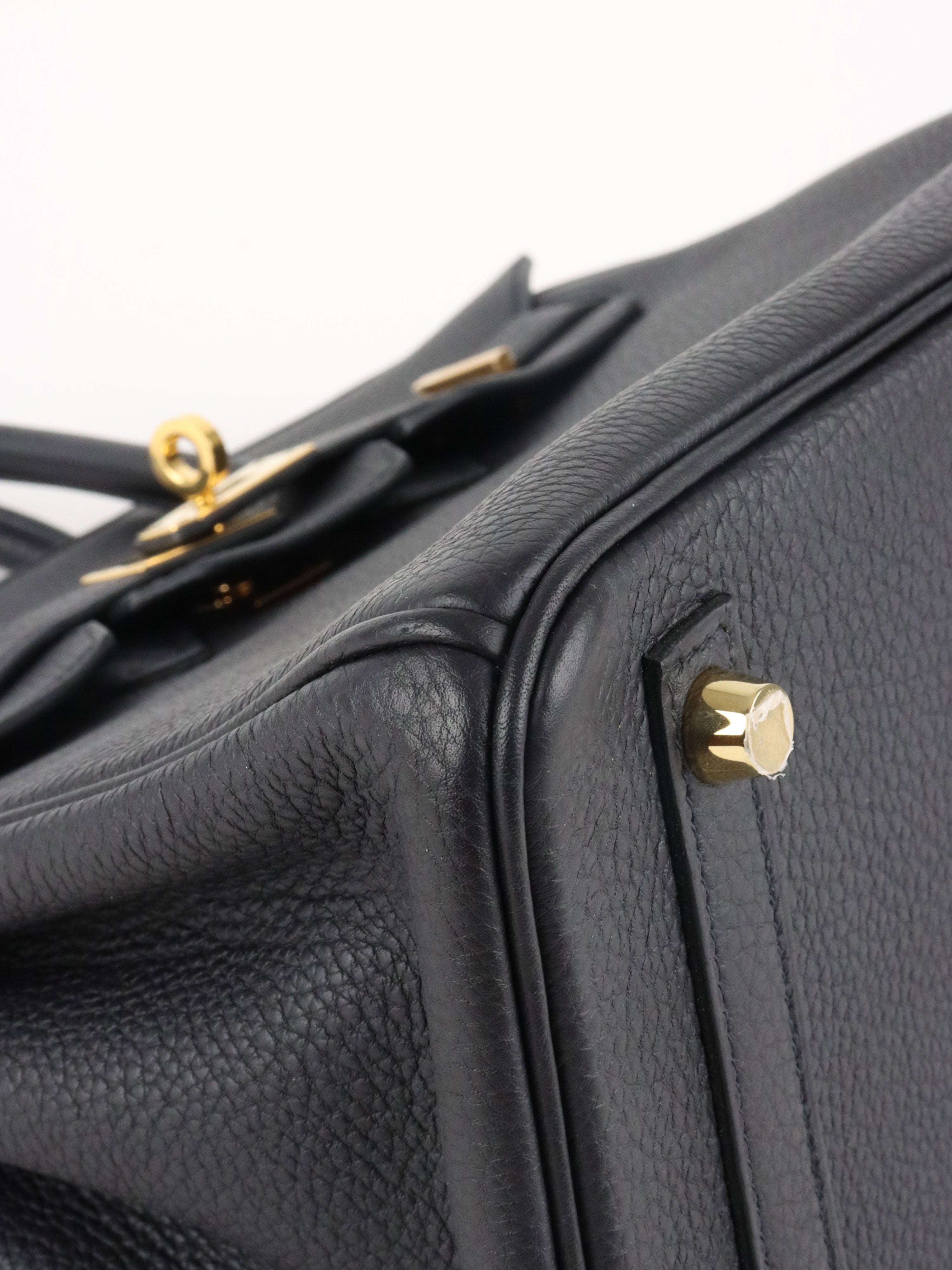 Hermes Noir Birkin 25 Togo Leather GHW Stamp Y