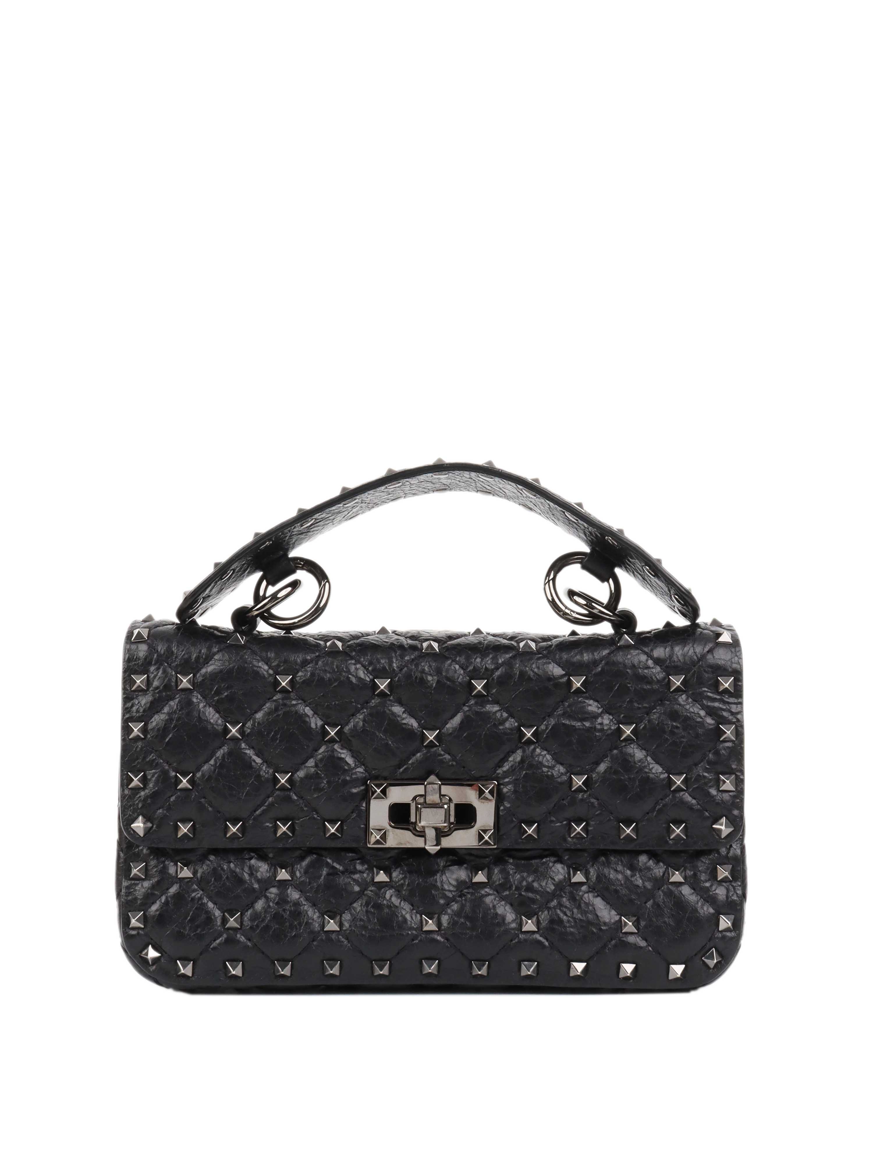 Valentino Black Rockstud Small Shoulder Bag.