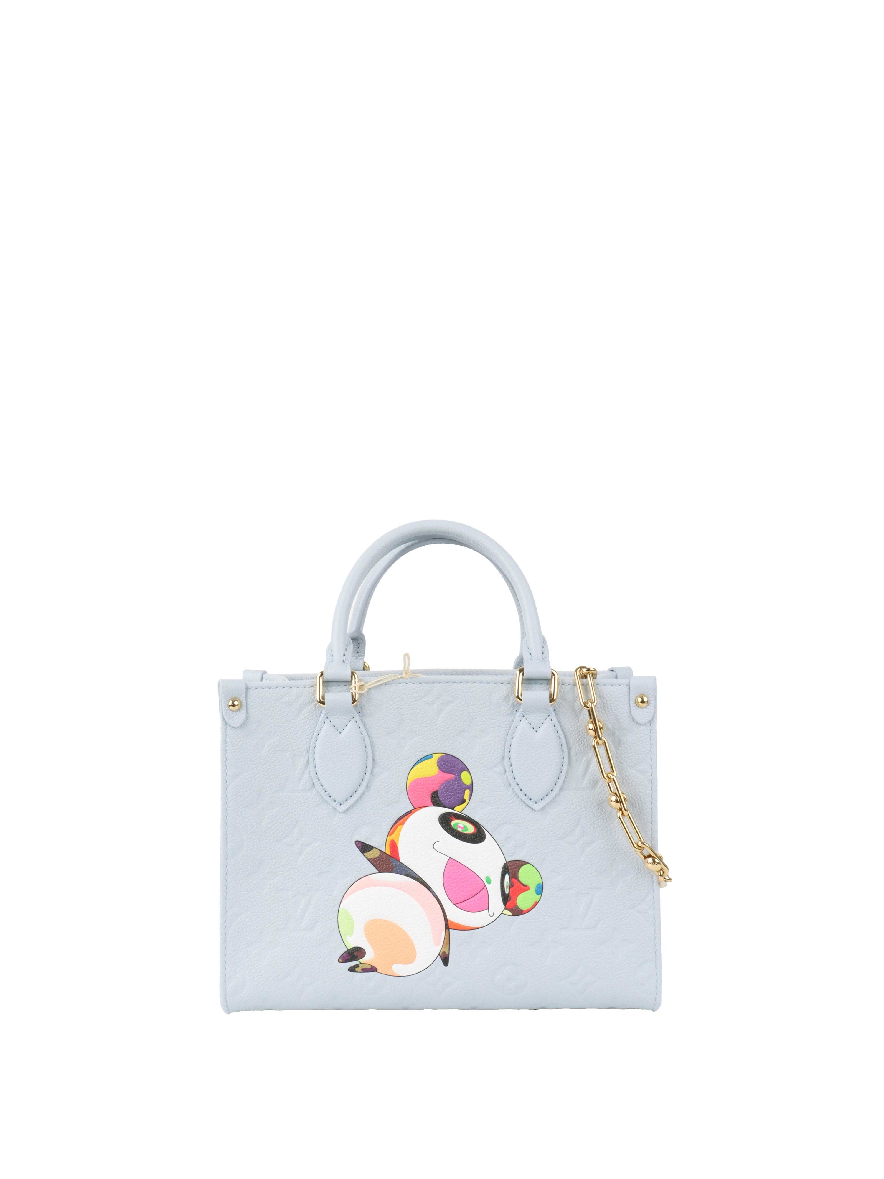 Louis Vuitton x Takashi Murakami OnTheGo PM Washed Blue Monogram Empreinte Leather.