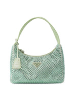 Prada Mint Green Crystal Re-Edition 2000 Shoulder Bag.