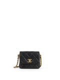 Chanel 21B Black Lambskin Quilted Mini Square Flap Bag GHW