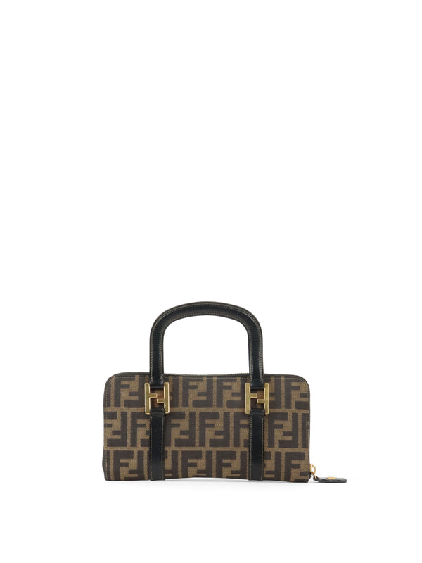 Fendi Vintage Zucca Canvas Top Handle Wallet Bag