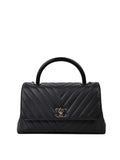 Chanel Medium Chevron So Black Coco Handle.