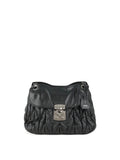 Miu Miu Black Matelasse Nappa Leather Shoulder Bag