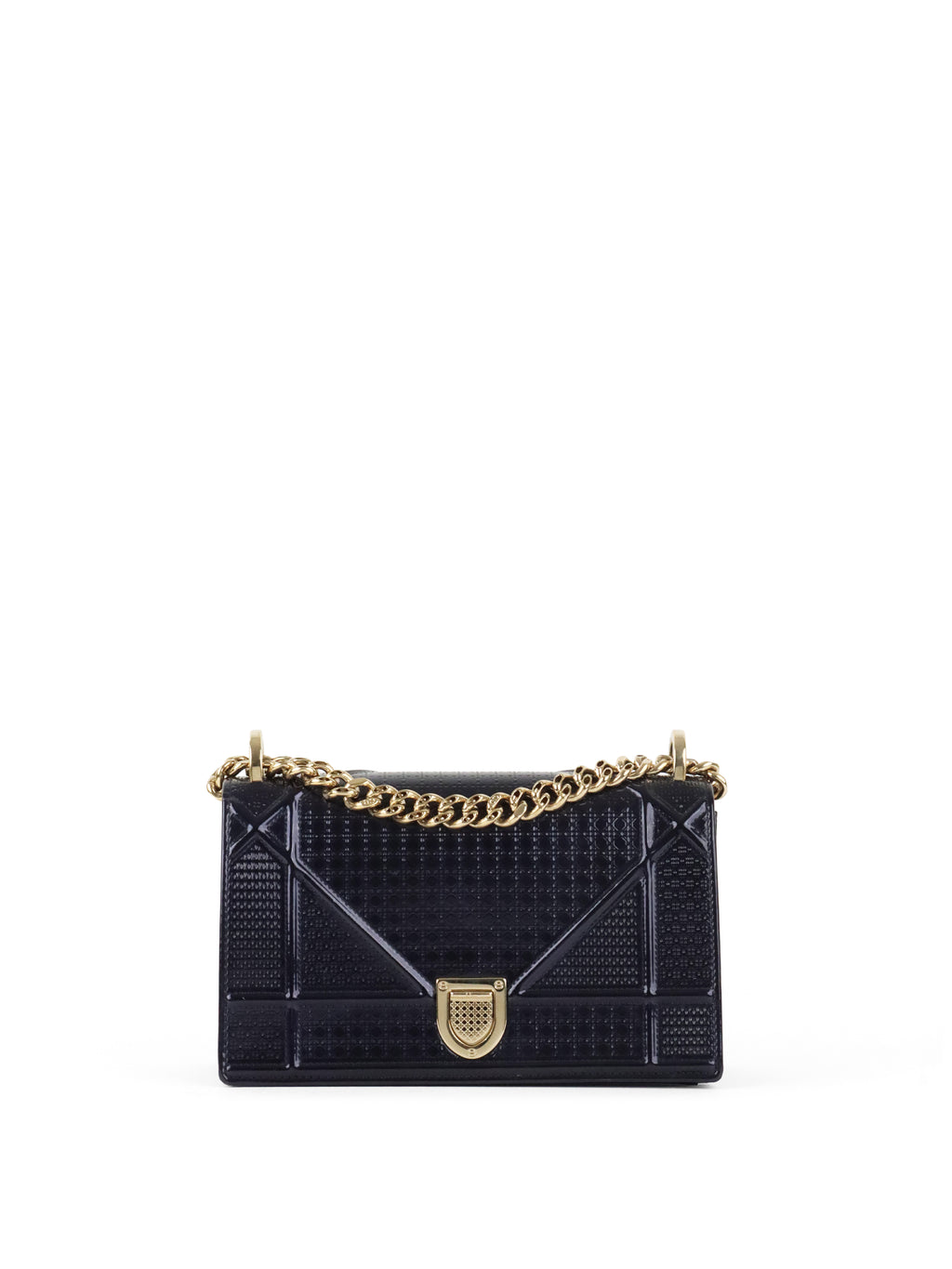 Dior Small Metallic Navy Diorama Bag LGHW