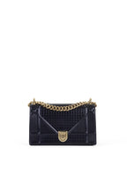 Dior Small Metallic Navy Diorama Bag LGHW