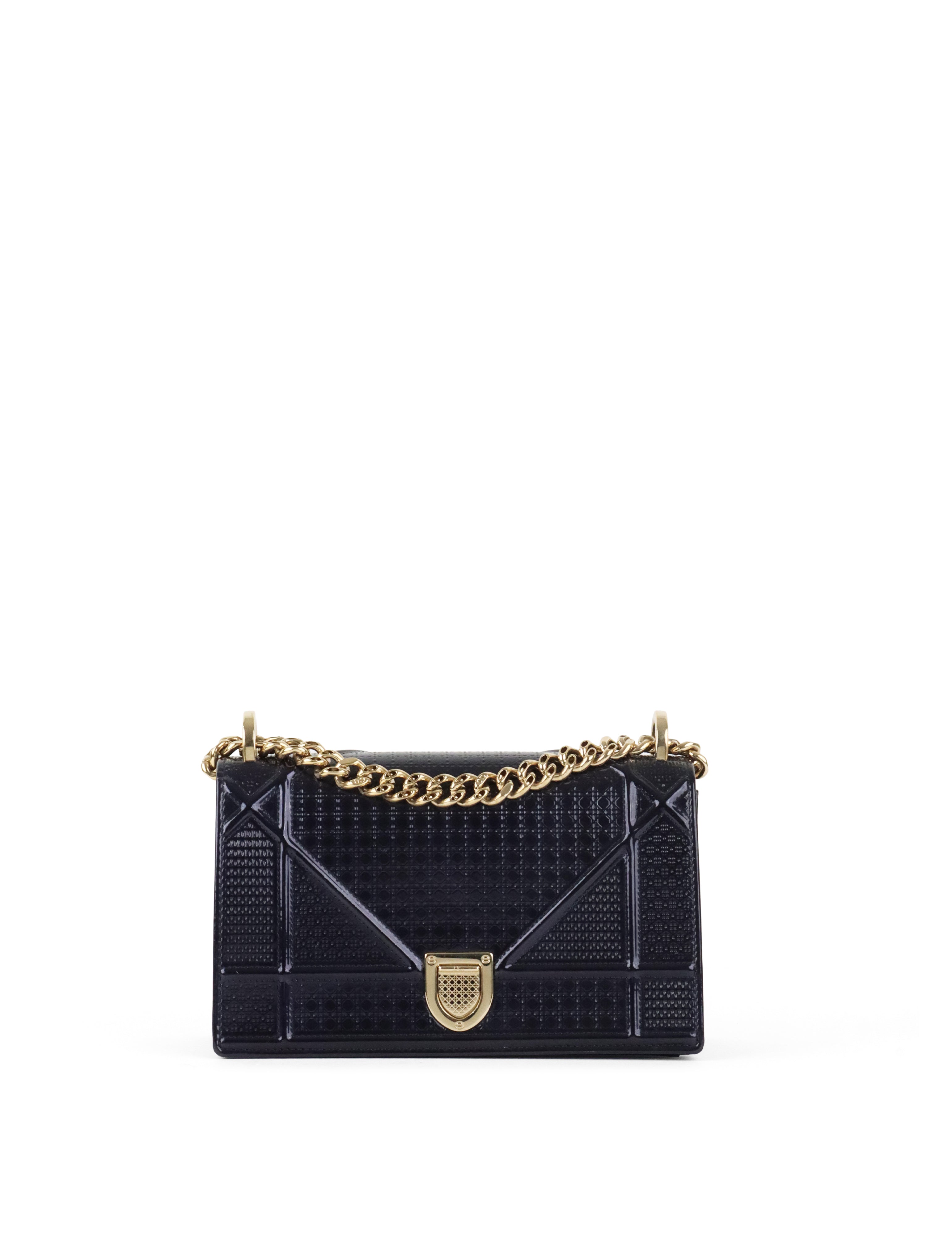 Dior Small Metallic Navy Diorama Bag LGHW