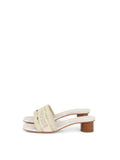 Dior White and Gold-Tone Millefiori Motif Dway Heeled Slide