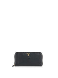 Prada Black Large Saffiano Zip Wallet