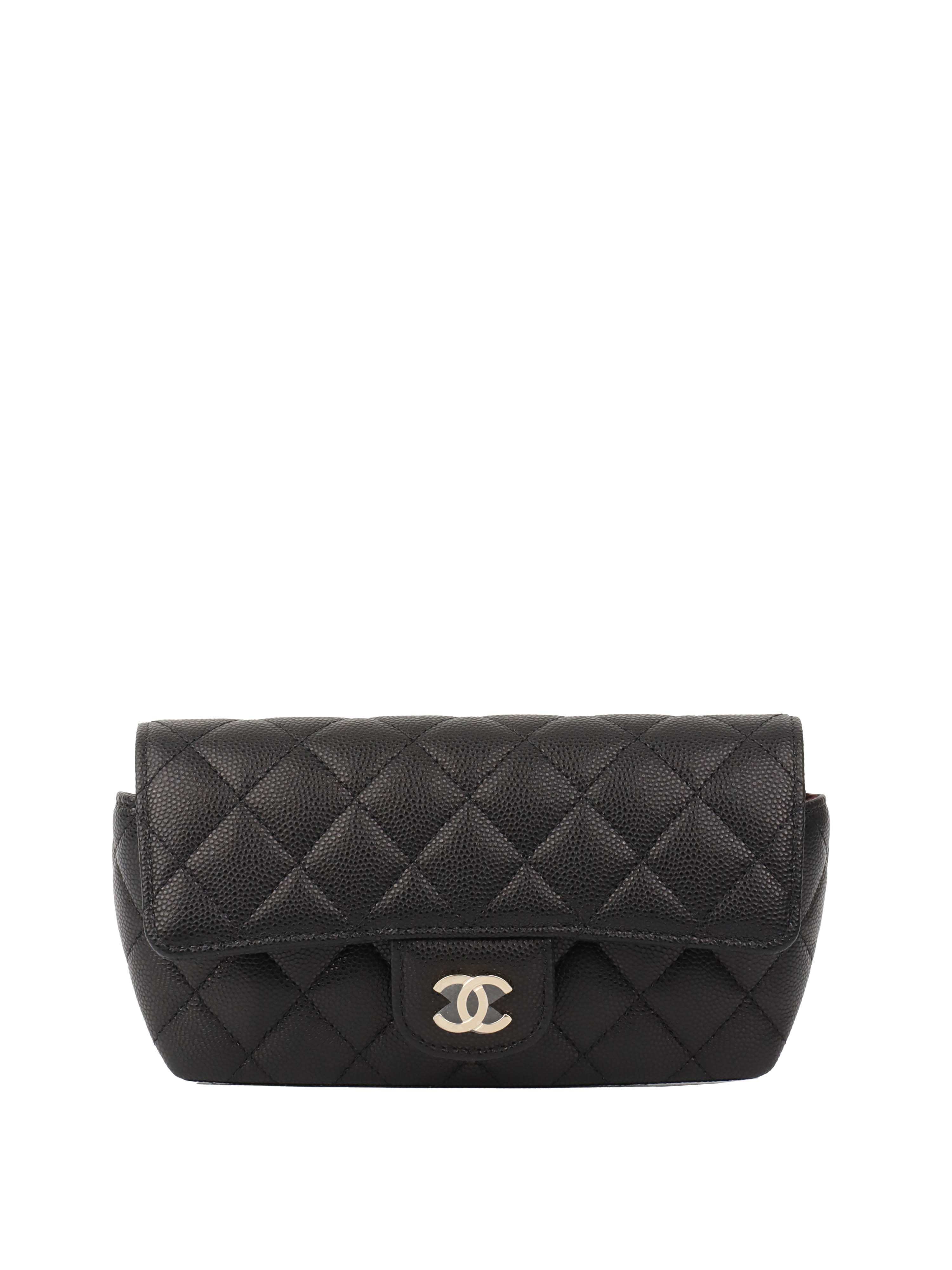 Chanel Black Caviar Glasses Case Chain Bag.