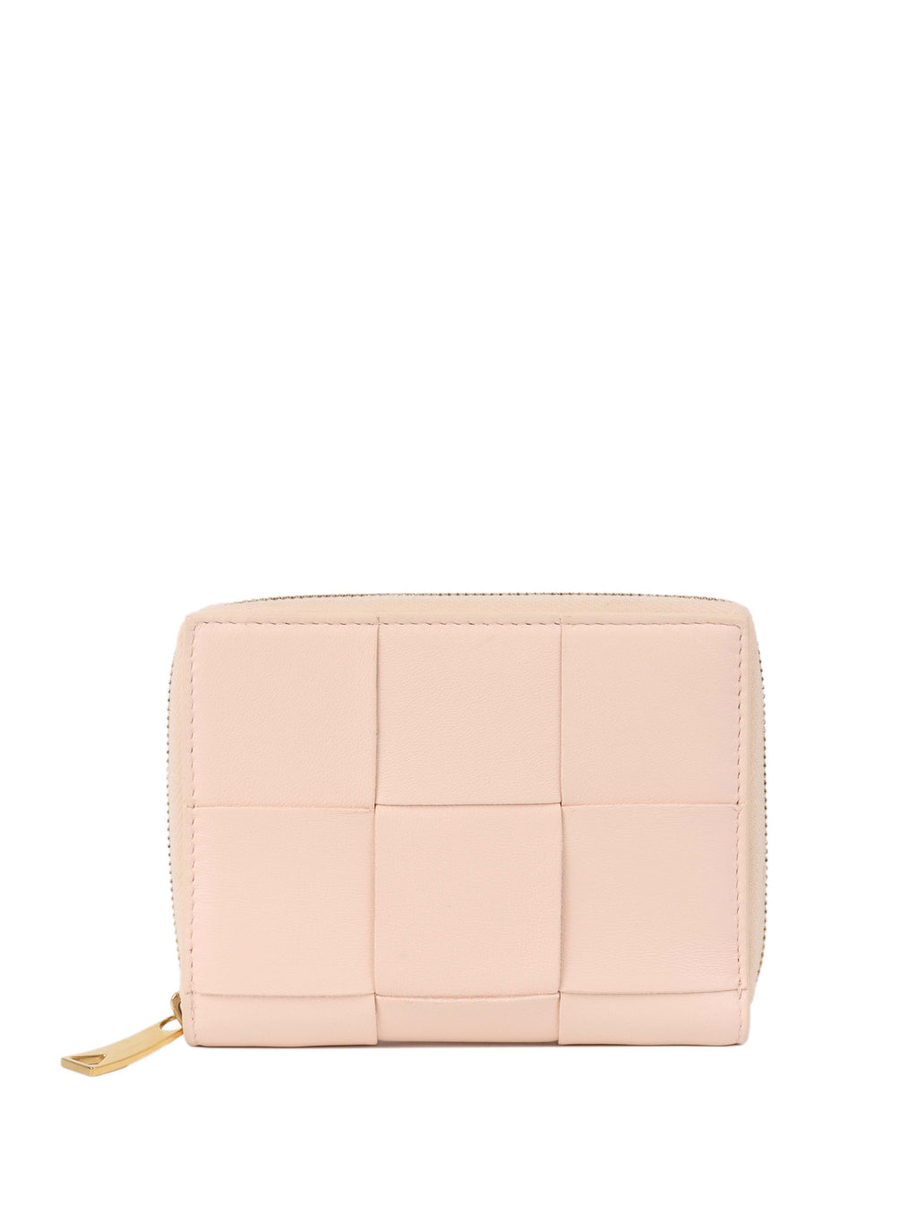 Bottega Veneta Light Pink Cassette Small Bi-Fold Wallet.