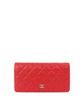 Chanel Red Caviar Long Wallet.