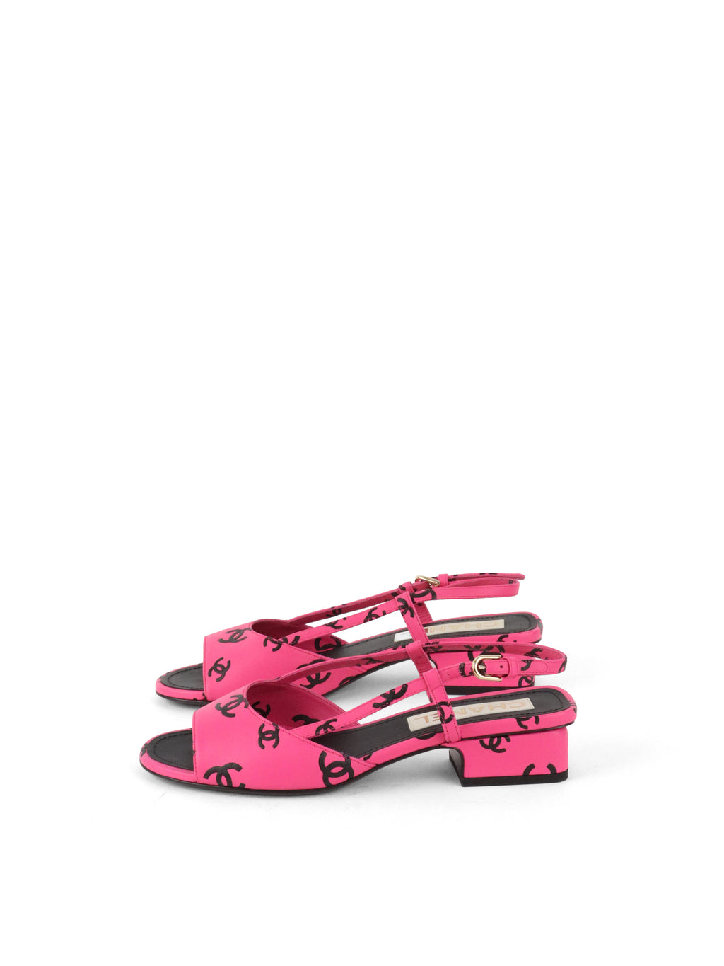 Chanel Dark Pink & Black Sandal