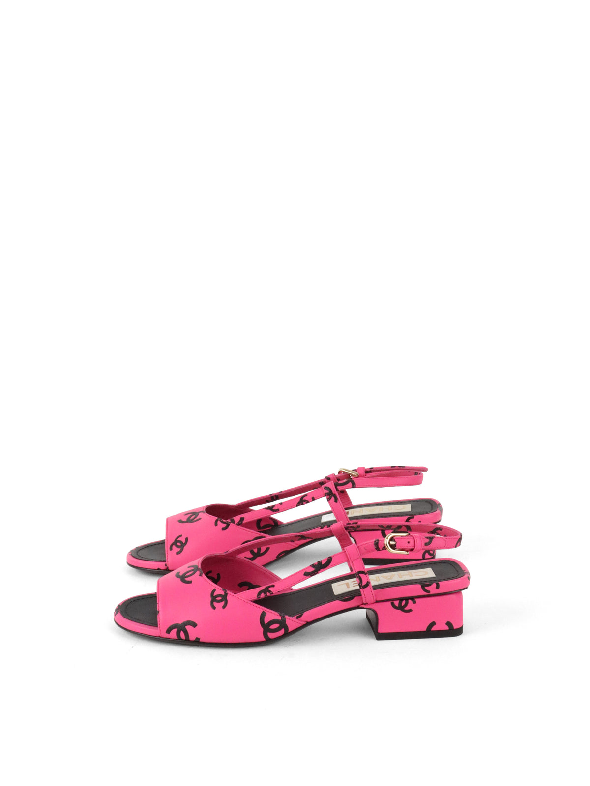 Chanel Dark Pink & Black Sandal