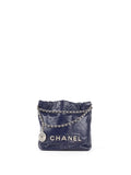 Chanel Mini 22 Navy Shiny Calfskin Quilted Bag