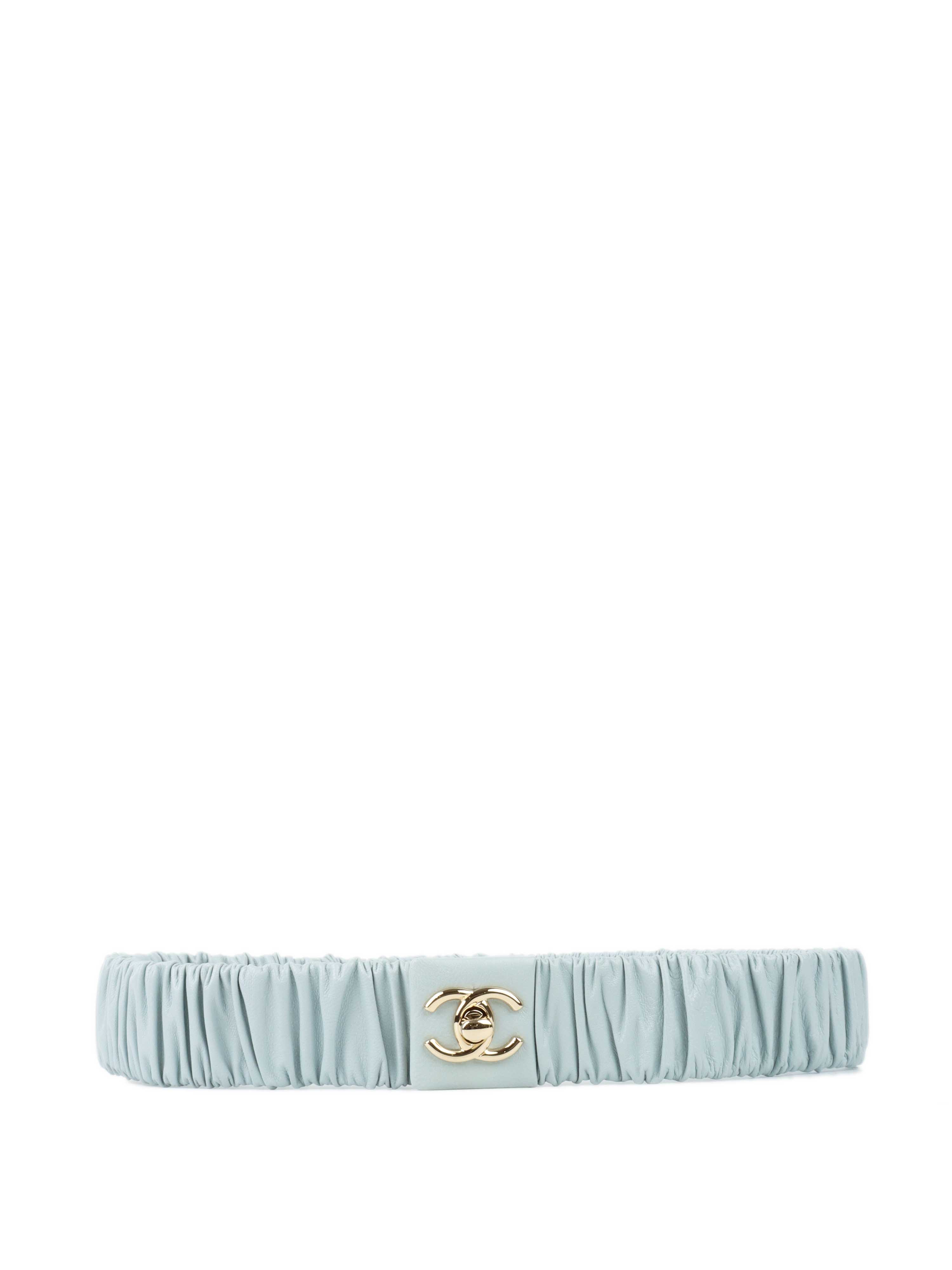 Chanel Light Blue Adjustable Belt.