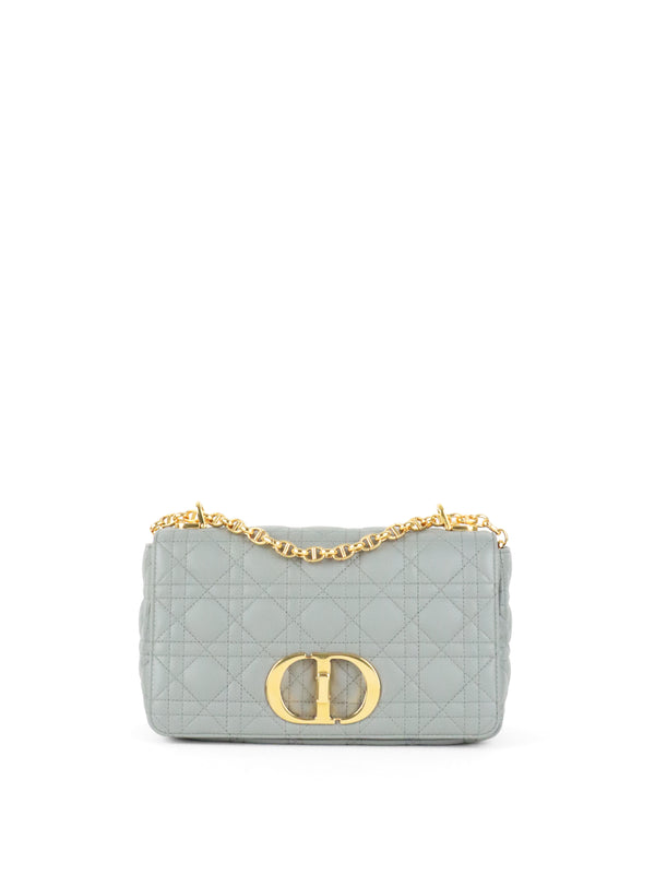Dior Medium Stone Grey Cannage Caro Bag