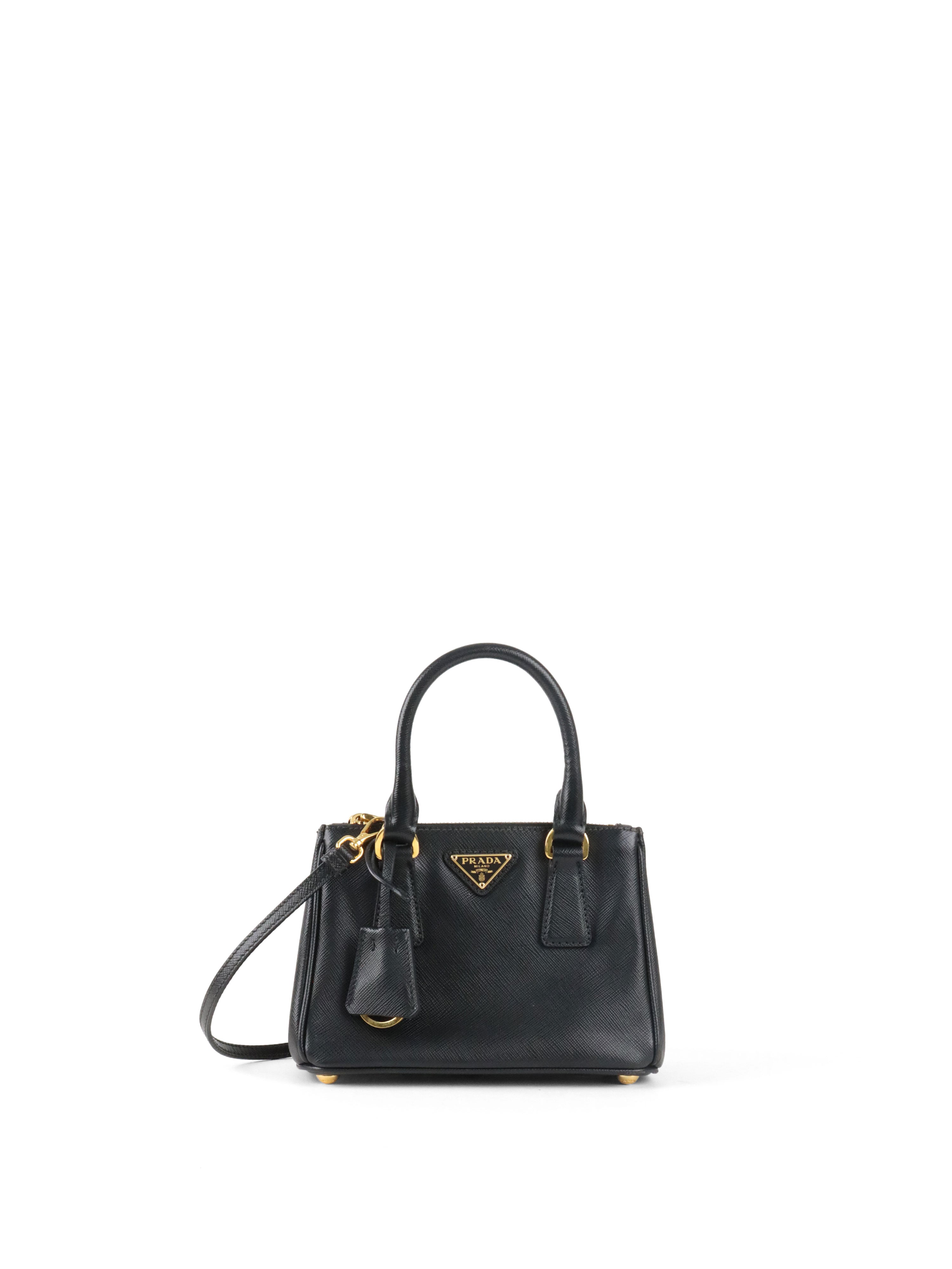 Prada Black Mini Galleria Patent Saffiano Bag