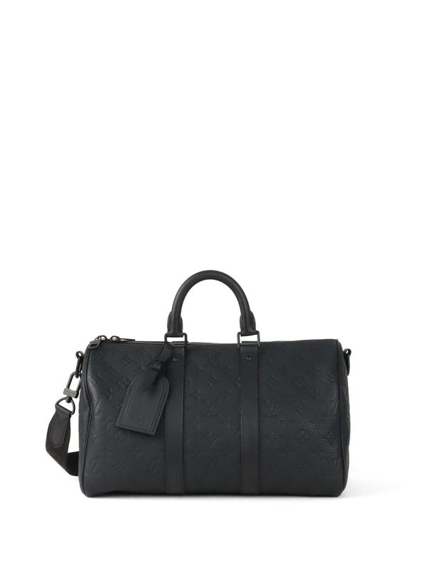Louis Vuitton Black Monogram Taurillon Keepall Bandoulière 35