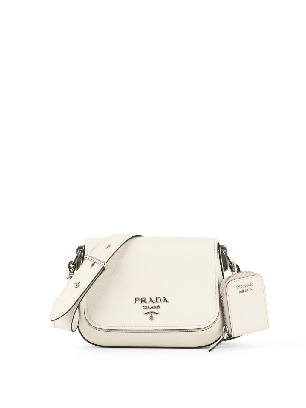 Prada White Saffiano Crossbody Bag