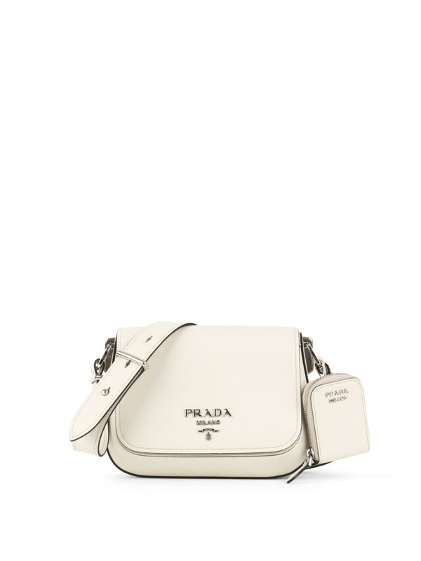 Prada White Saffiano Crossbody Bag