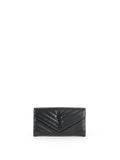 Saint Laurent Black Cassandre Matelasse Large Flap Wallet