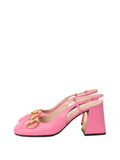 Gucci Pink Horsebit Slingback Pumps.