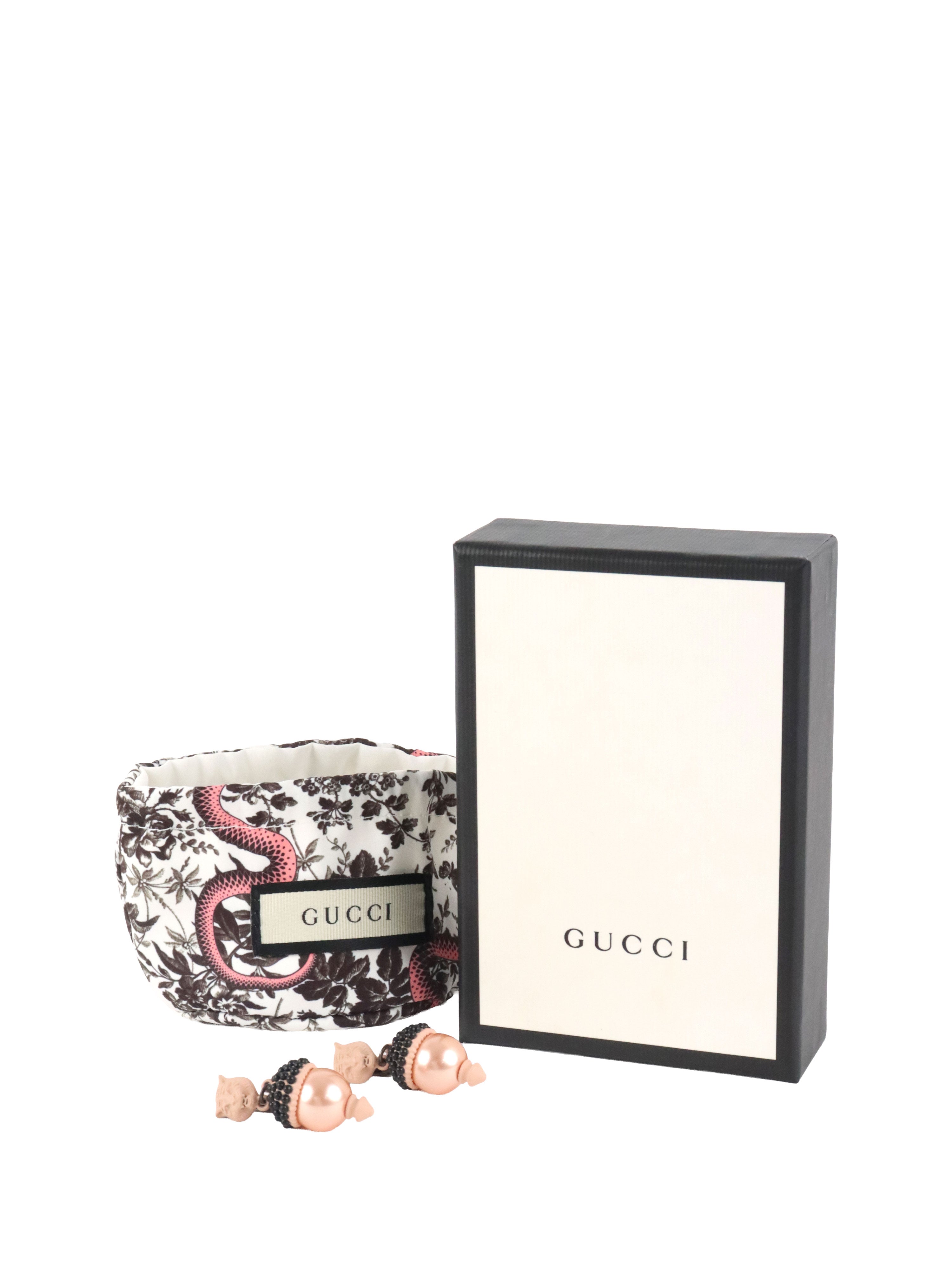 Gucci Pink Lion Clip-on Drop Earring.