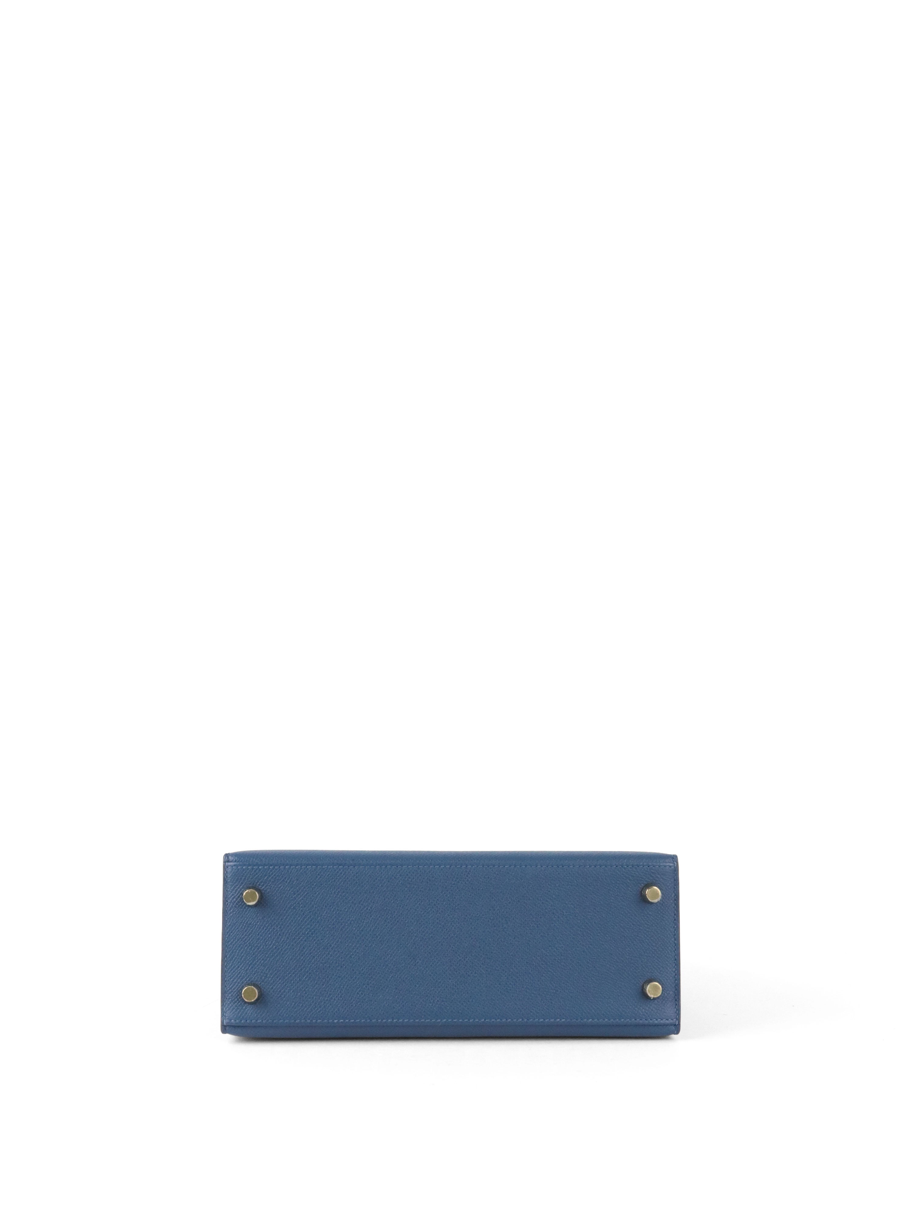 Hermes S4 Deep Blue Kelly 25 Epsom leather GHW Stamp D