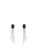 Chanel Black Square with Crystals and Star Drop Earring