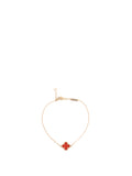 Van Cleef & Arpels Rose Gold Carnelian Sweet Alhambra Bracelet
