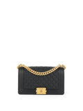 Chanel Black Matte Lambskin Medium Boy Bag GHW